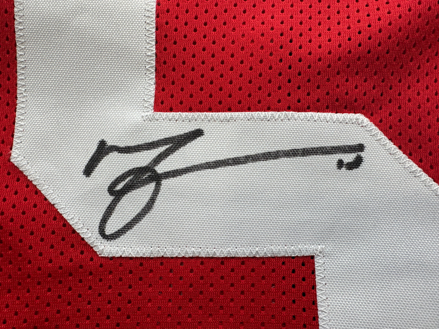 MICHAEL CRABTREE  SIGNED RED JERSEY San Francisco Texas Tech Raiders BAS