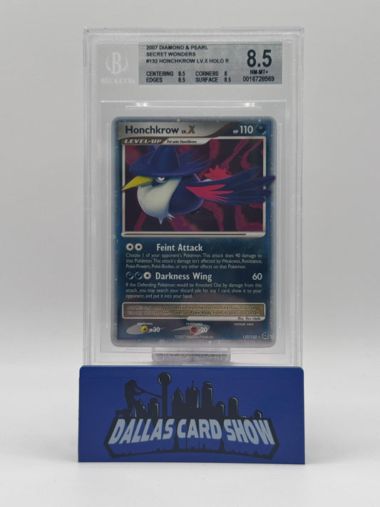 2009 Pokemon - Honckrow LV. X - 132/132 Secret Wonders BGS 8.5