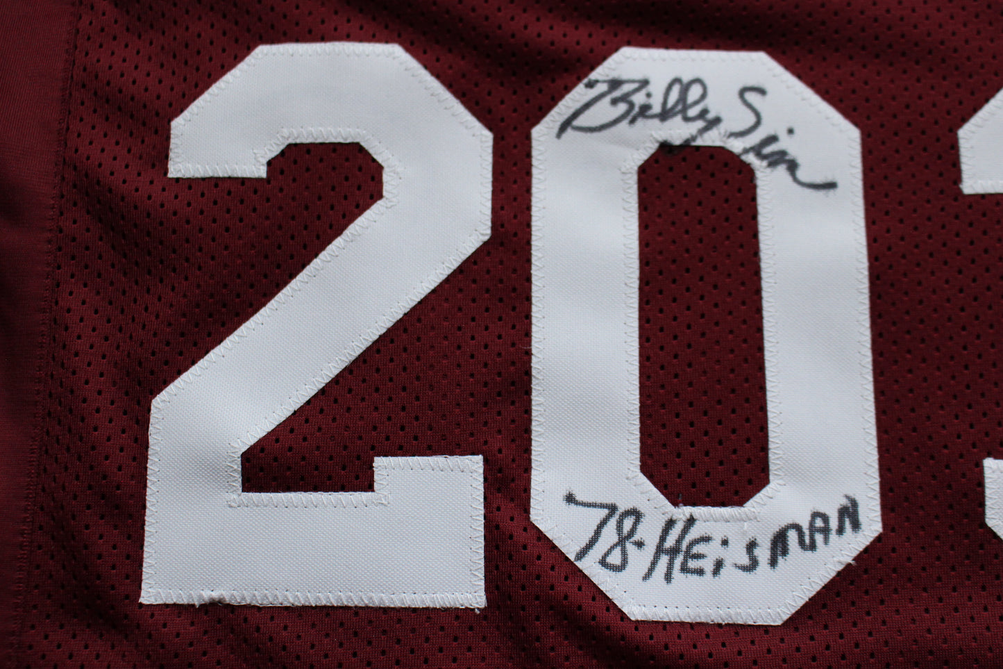 STEVE OWENS BILLY SIMS JASON WHITE SIGNED OU SOONERS HEISMAN JERSEY BAS
