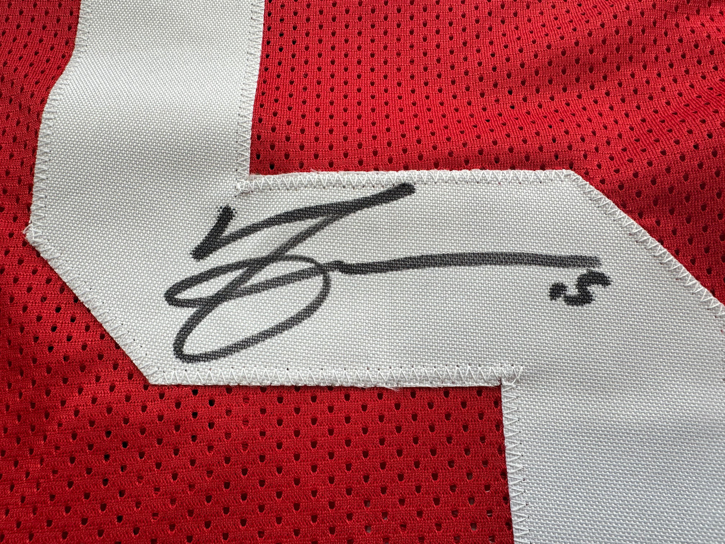 MICHAEL CRABTREE  SIGNED RED JERSEY San Francisco Texas Tech Raiders BAS