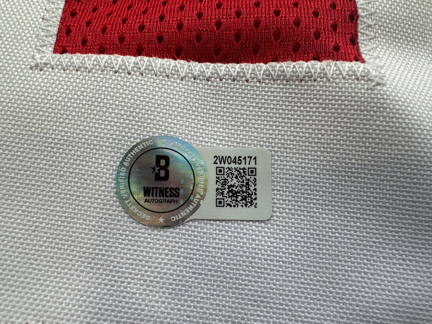 MICHAEL CRABTREE  SIGNED RED JERSEY San Francisco Texas Tech Raiders BAS