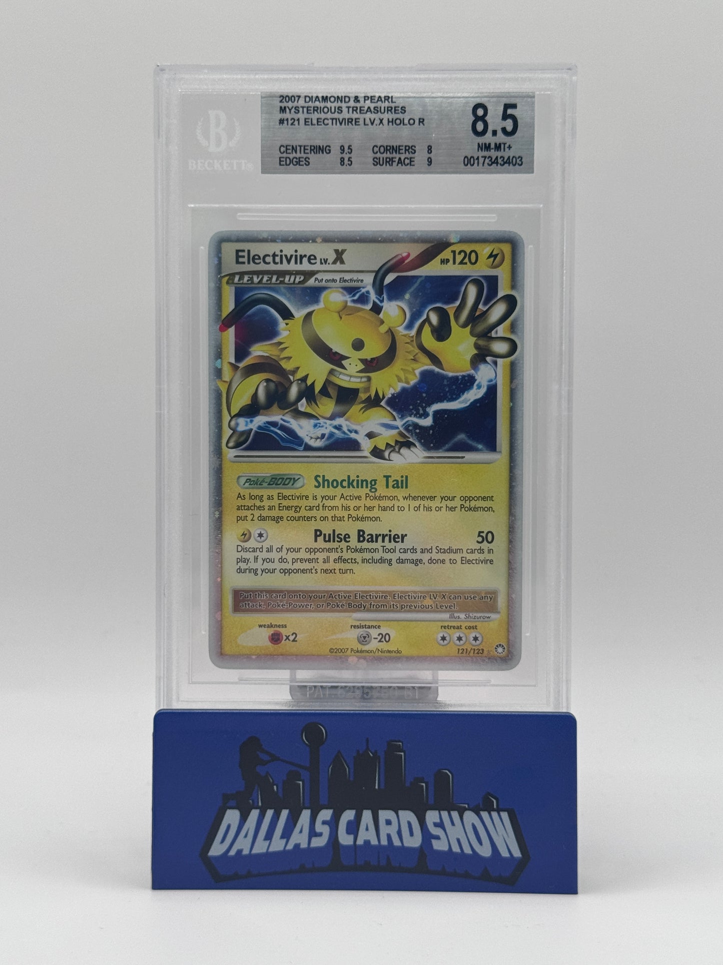 2007 Pokemon - Electivire LV. X - 121/123 Mysterious Treasures BGS 8.5