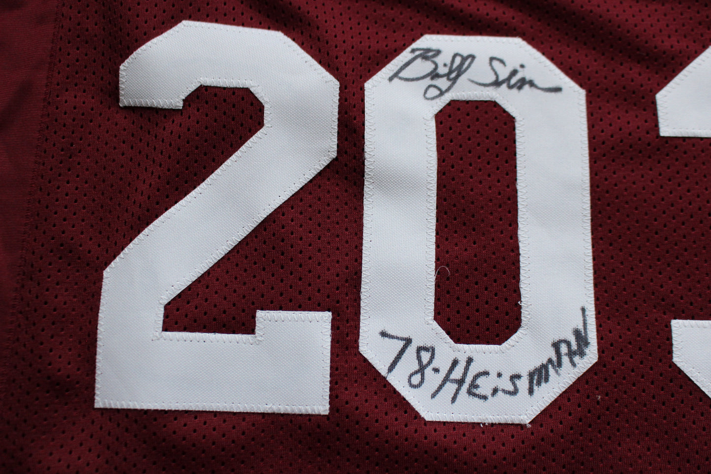 STEVE OWENS BILLY SIMS JASON WHITE SIGNED OU SOONERS HEISMAN JERSEY BAS