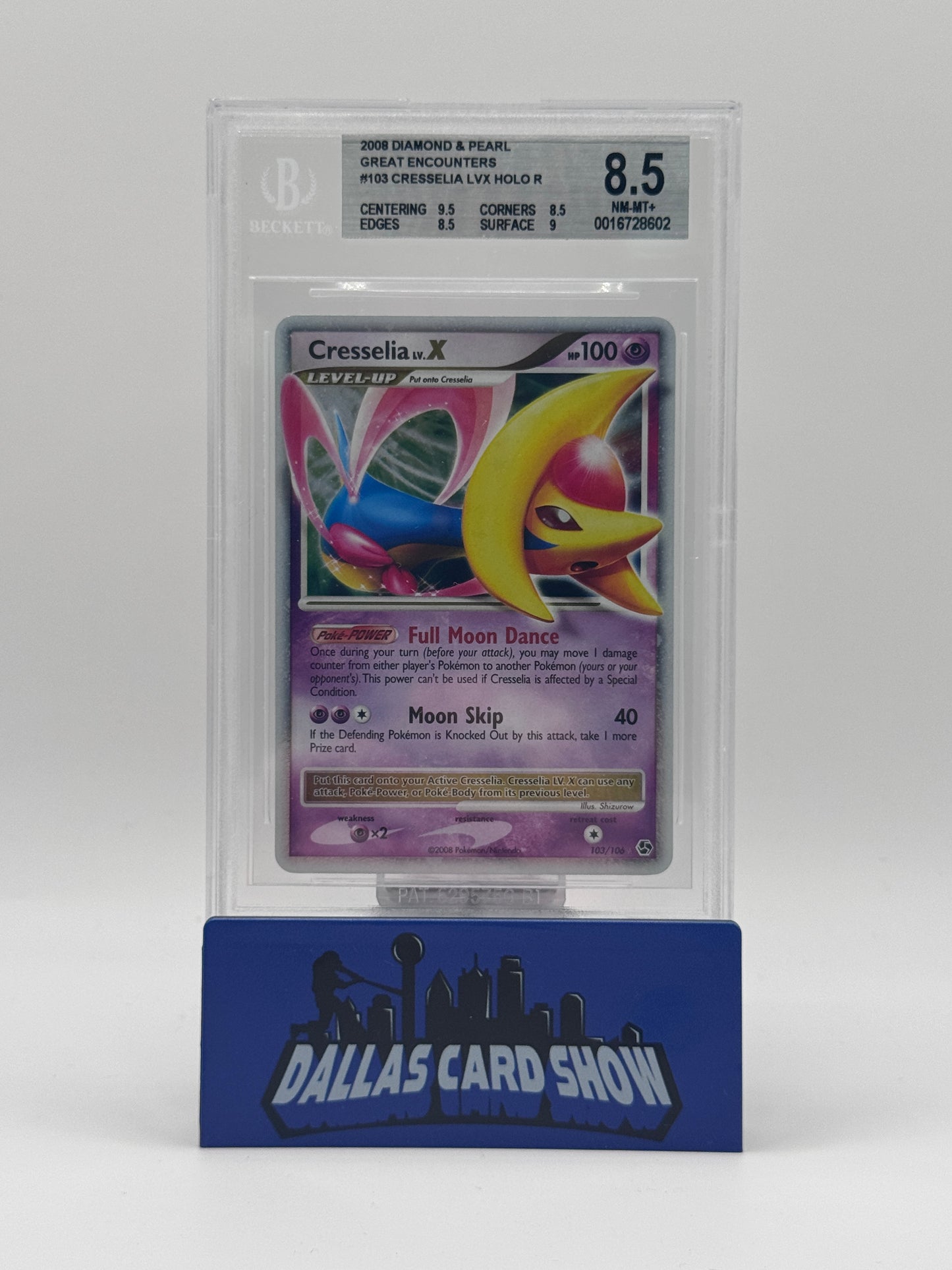 2008 Pokemon - Cresselia LV. X - 103/106 Great Encounters BGS 8.5