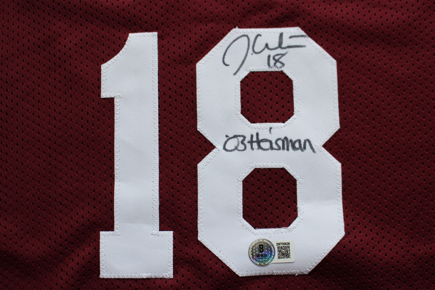 STEVE OWENS BILLY SIMS JASON WHITE SIGNED OU SOONERS HEISMAN JERSEY BAS