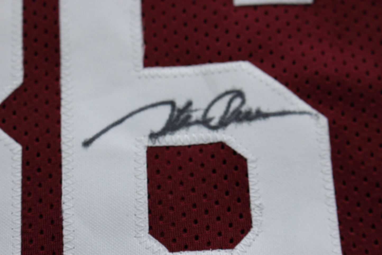 STEVE OWENS BILLY SIMS JASON WHITE SIGNED OU SOONERS HEISMAN JERSEY BAS