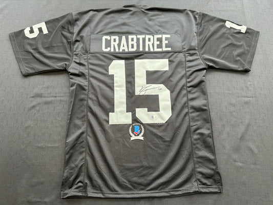 MICHAEL CRABTREE SIGNED BLACK FOOTBALL JERSEY Oakland Raiders BAS