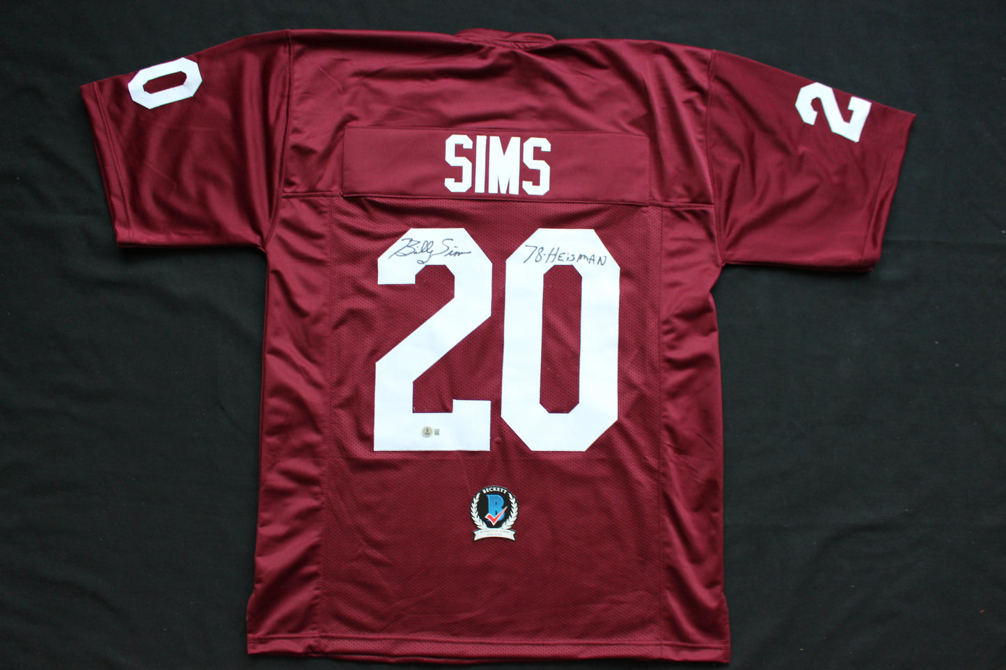 BILLY SIMS OU OKLAHOMA SOONERS SIGNED FOOTBALL JERSEY w/78 HEISMAN Lions BAS COA