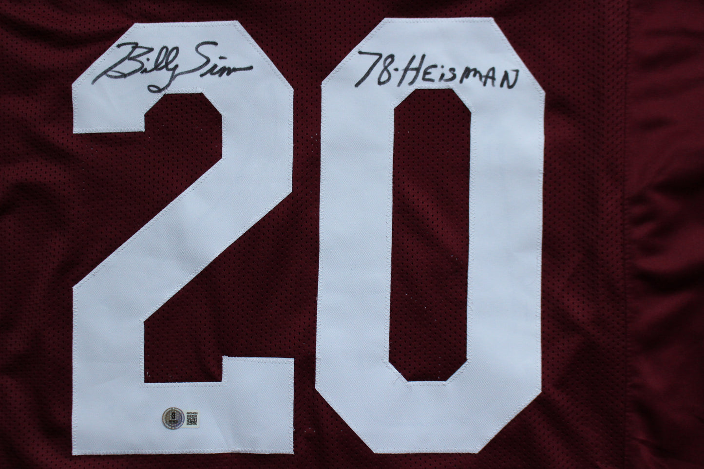 BILLY SIMS OU OKLAHOMA SOONERS SIGNED FOOTBALL JERSEY w/78 HEISMAN Lions BAS COA