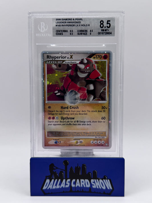 2008 Pokemon - Rhyperior LV. X - 145/146 Legends Awakened BGS 8.5