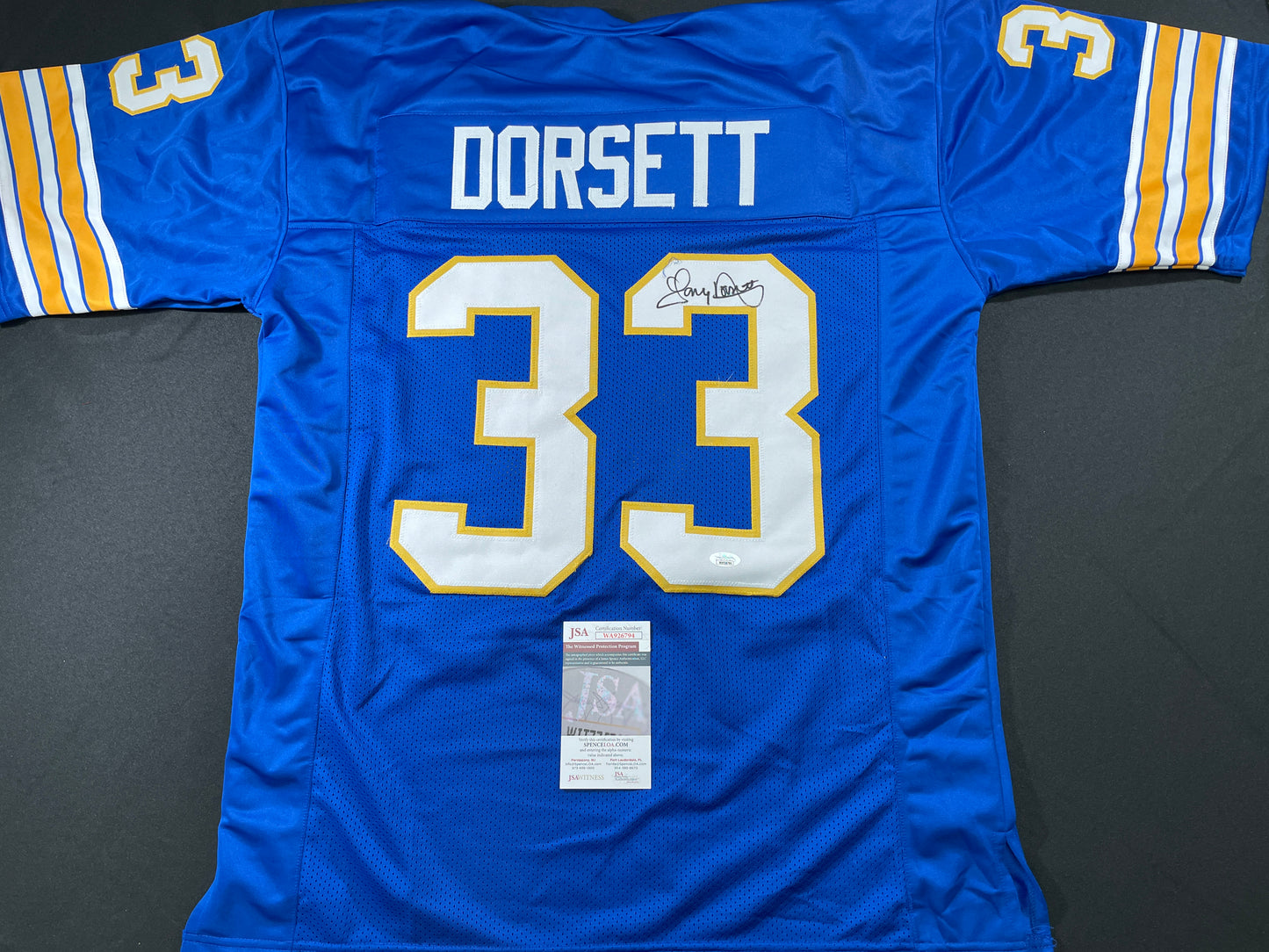 TONY DORSETT PITT PANTHERS SIGNED JERSEY Dallas Cowboys XL JSA COA