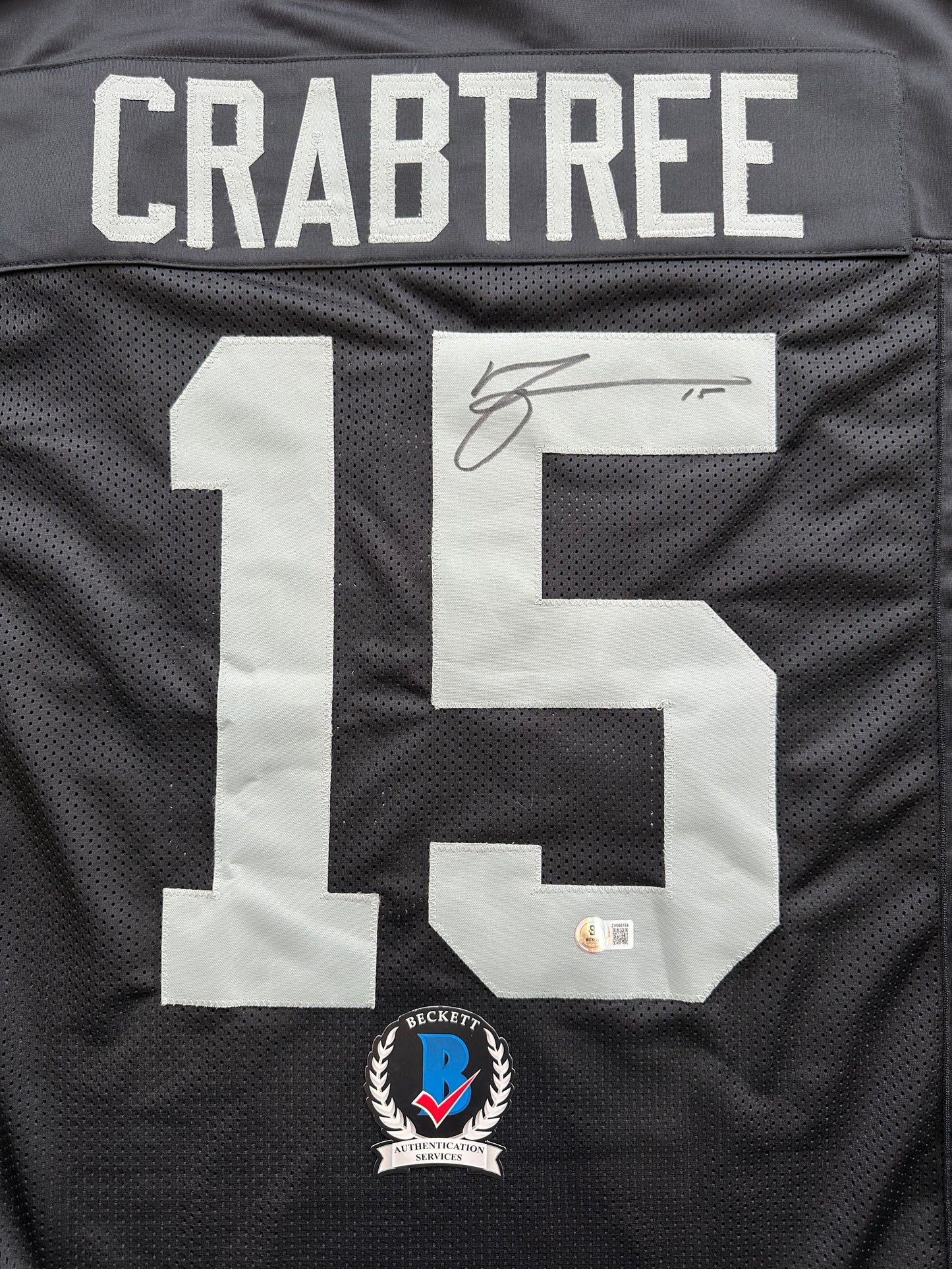 MICHAEL CRABTREE SIGNED BLACK FOOTBALL JERSEY Oakland Raiders BAS