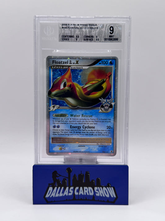 2009 Pokemon - Floatzel GL LV. X - 104/111 Rising Rivals BGS 9