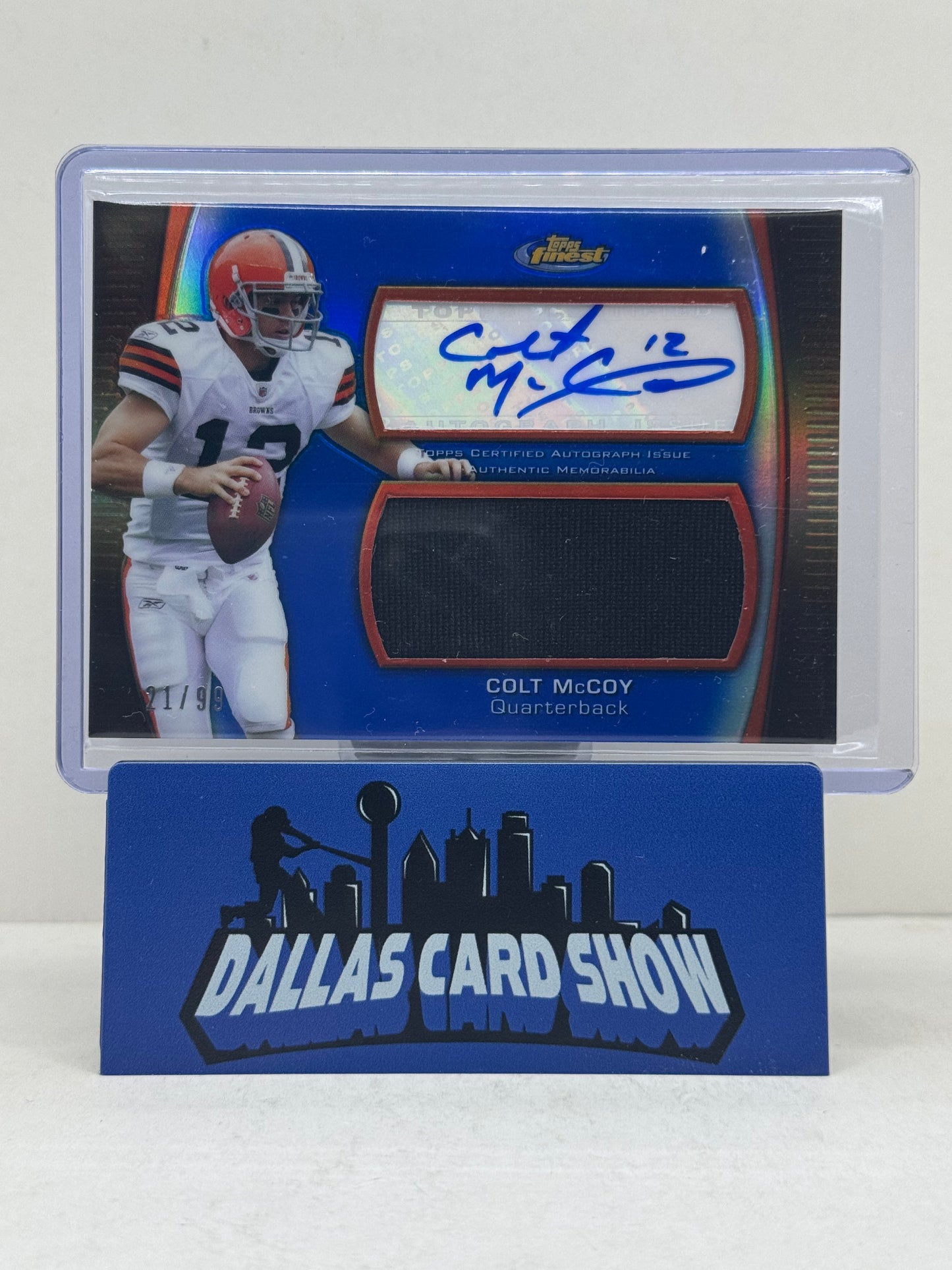 2012 Topps Finest #AJR-CM Colt McCoy Blue Patch Autograph /99 Longhorns