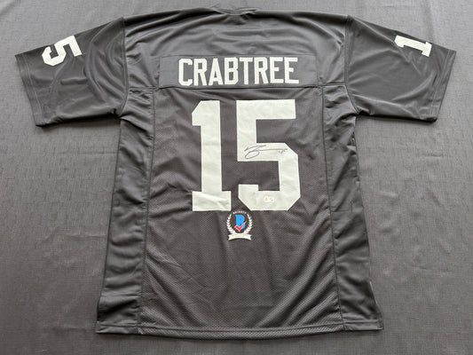 MICHAEL CRABTREE SIGNED BLACK FOOTBALL JERSEY Oakland Raiders BAS