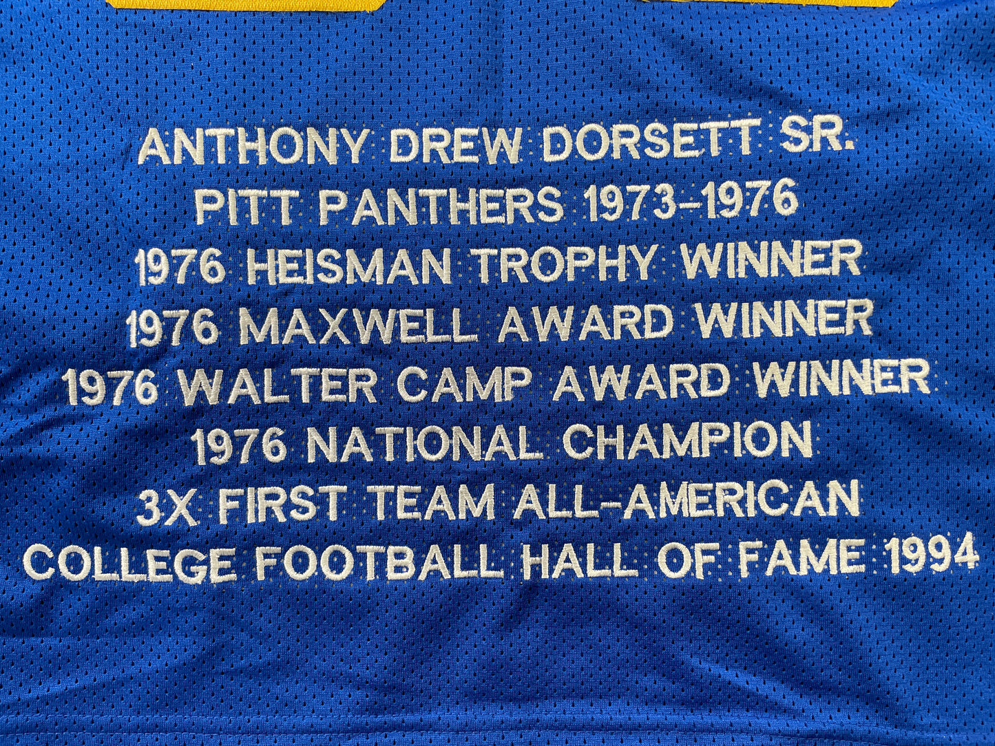 TONY DORSETT PITT PANTHERS SIGNED STAT JERSEY Dallas Cowboys BAS COA