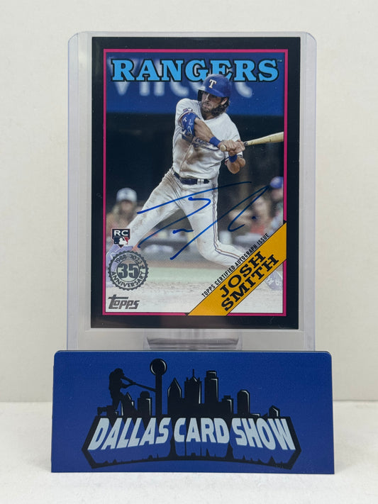 2023 Topps Series 1 Josh Smith 1988 Topps Baseball RC Autograph /199 Rangers