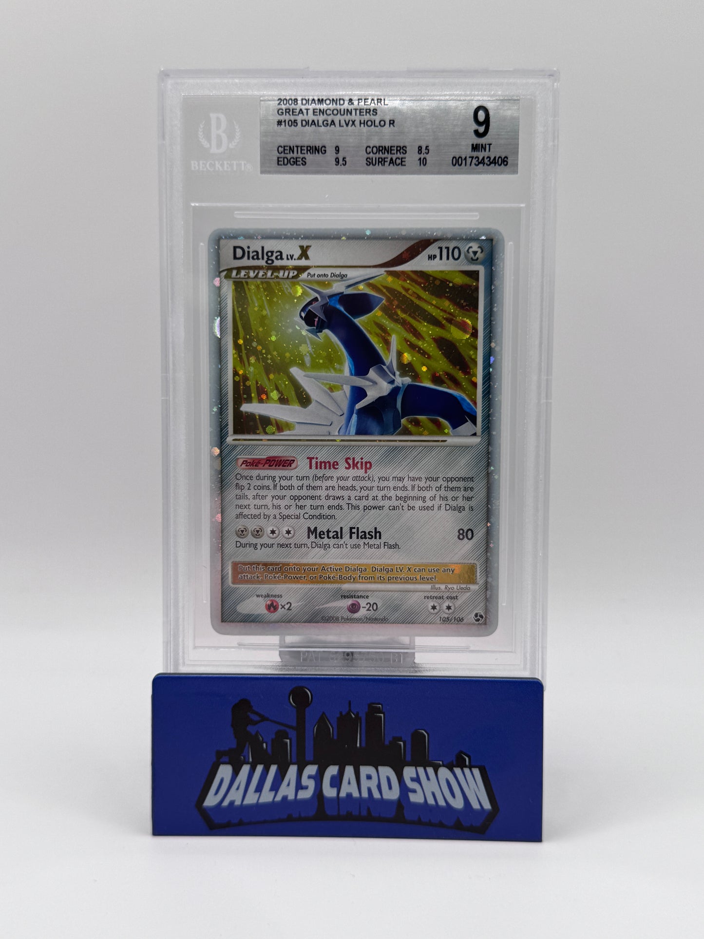 2008 Pokemon - Dialga LV. X - 105/106 Great Encounters BGS 9 POP 1