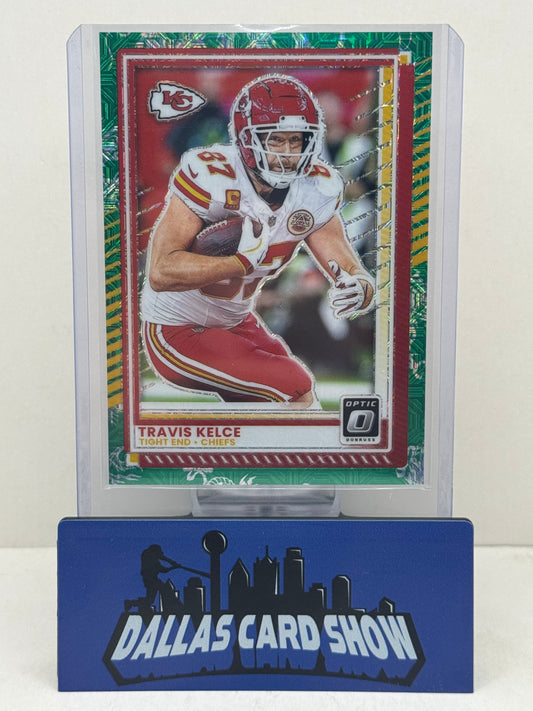 2025 Panini Optic #135 Travis Kelce Dragon Parallel /24 Kansas City Chiefs