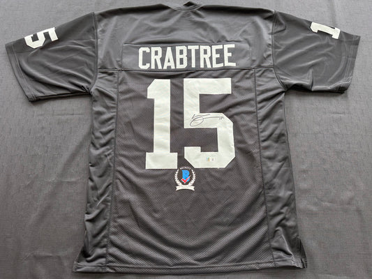 MICHAEL CRABTREE SIGNED BLACK FOOTBALL JERSEY Oakland Raiders BAS