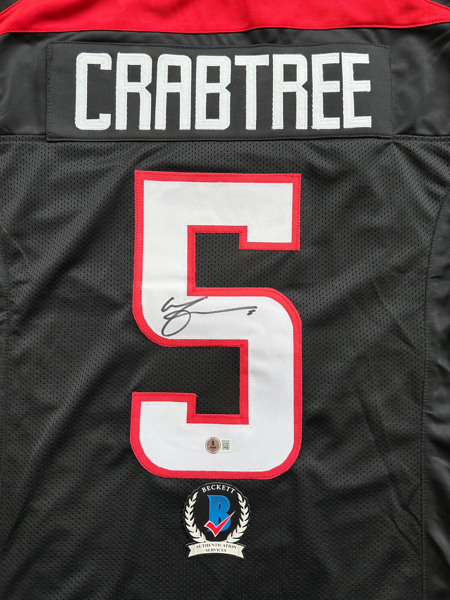 MICHAEL CRABTREE SIGNED RED AND BLACK JERSEY Texas Tech Raiders Medium BAS