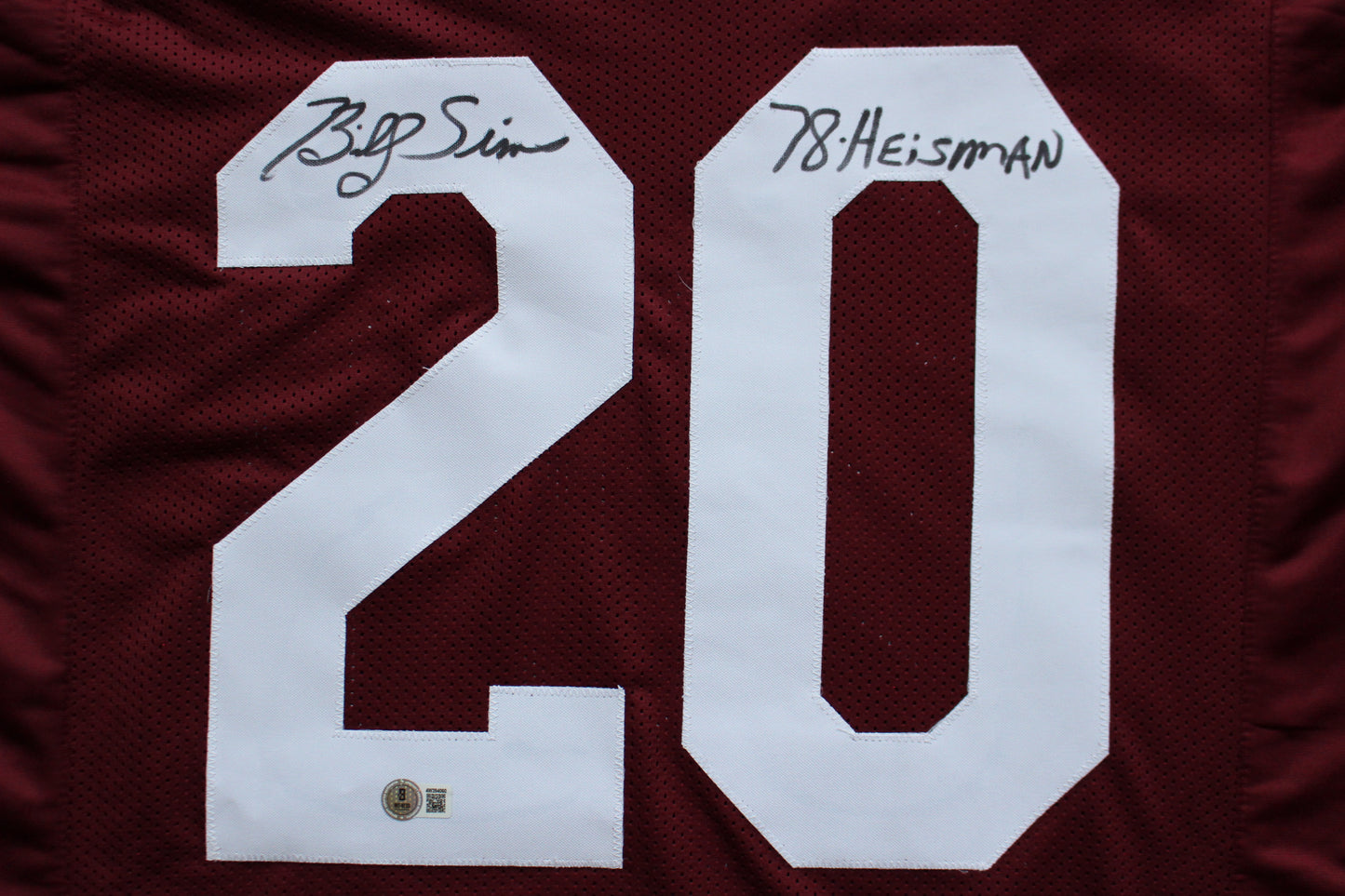 BILLY SIMS OU OKLAHOMA SOONERS SIGNED FOOTBALL JERSEY w/78 HEISMAN Lions BAS COA