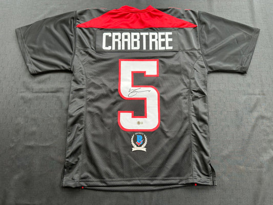 MICHAEL CRABTREE SIGNED RED AND BLACK JERSEY Texas Tech Raiders Medium BAS