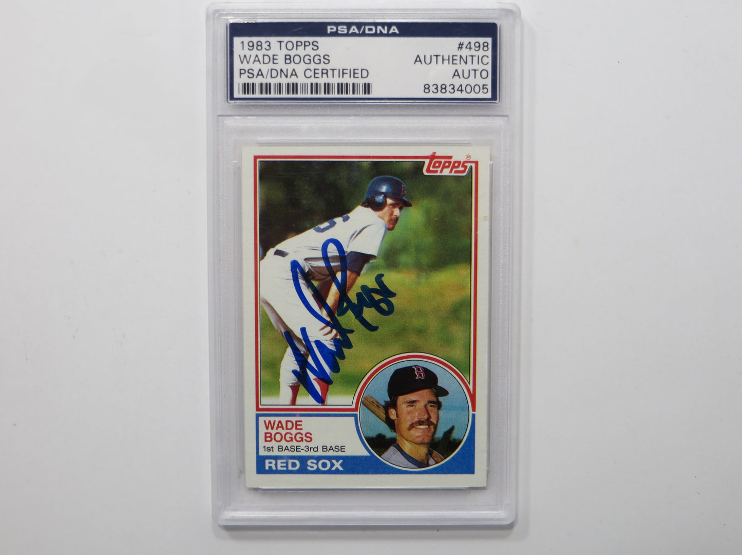 WADE BOGGS SIGNED 1983 Topps #498 PSA DNA Slab ROOKIE BOSTON RED SOX