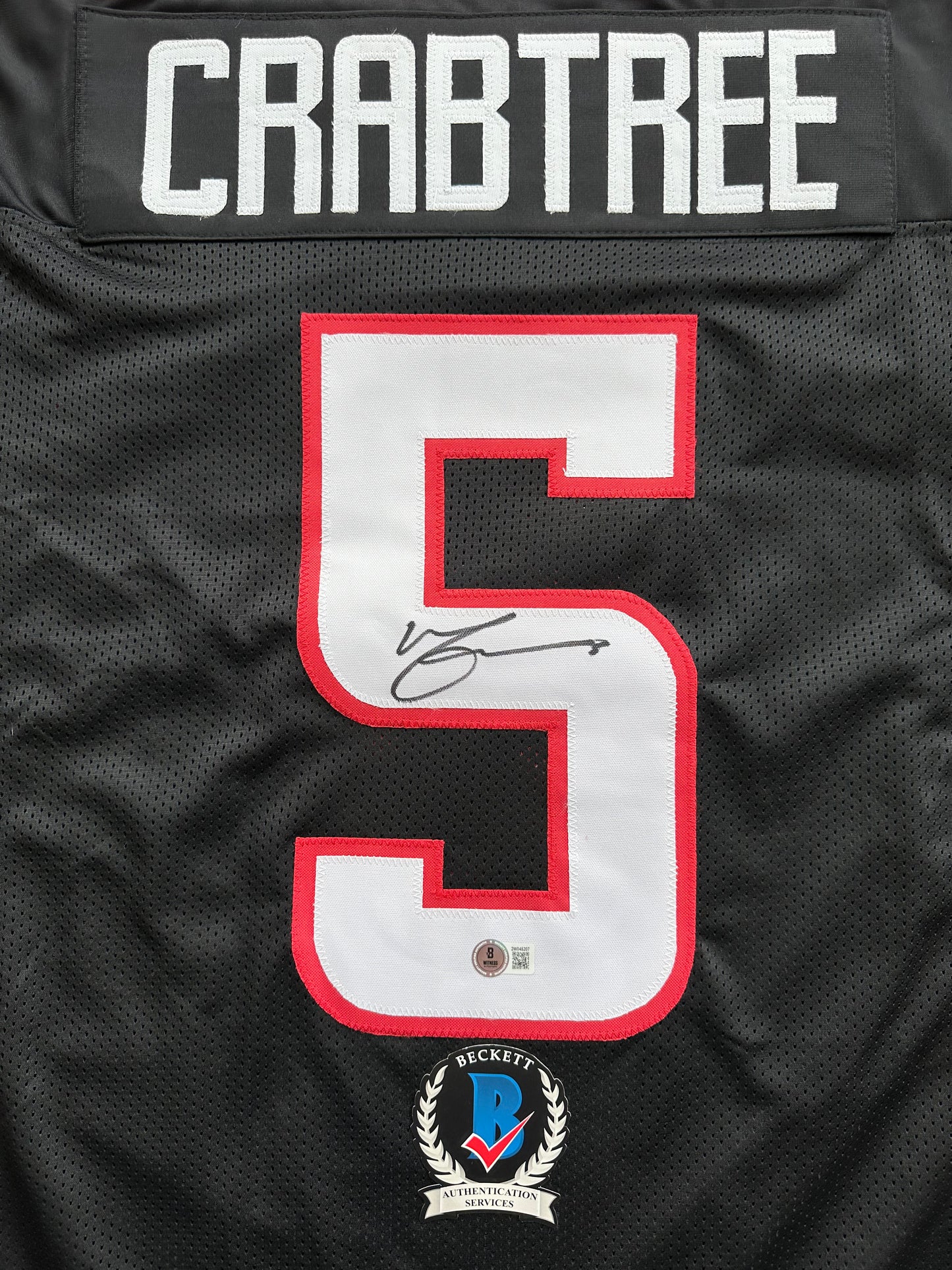 MICHAEL CRABTREE SIGNED RED AND BLACK JERSEY Texas Tech Raiders Medium BAS