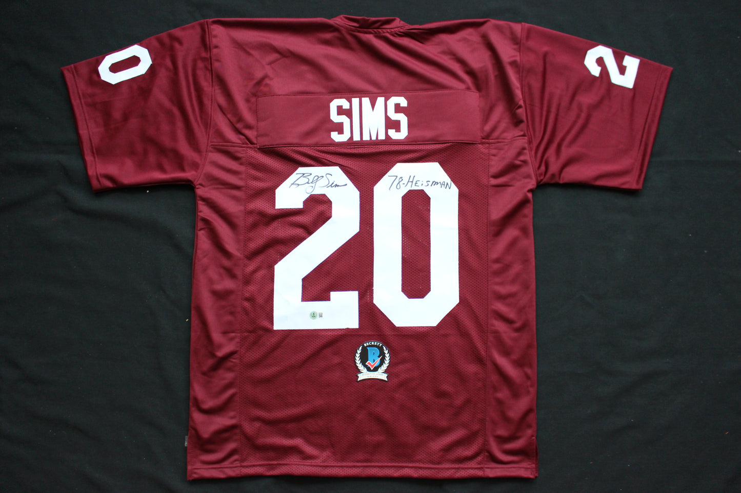 BILLY SIMS OU OKLAHOMA SOONERS SIGNED FOOTBALL JERSEY w/78 HEISMAN Lions BAS COA