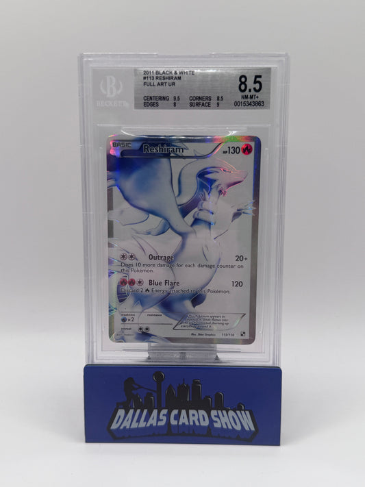 2011 Pokemon - Reshiram (Full Art) - 113/114 Black & White BGS 8.5