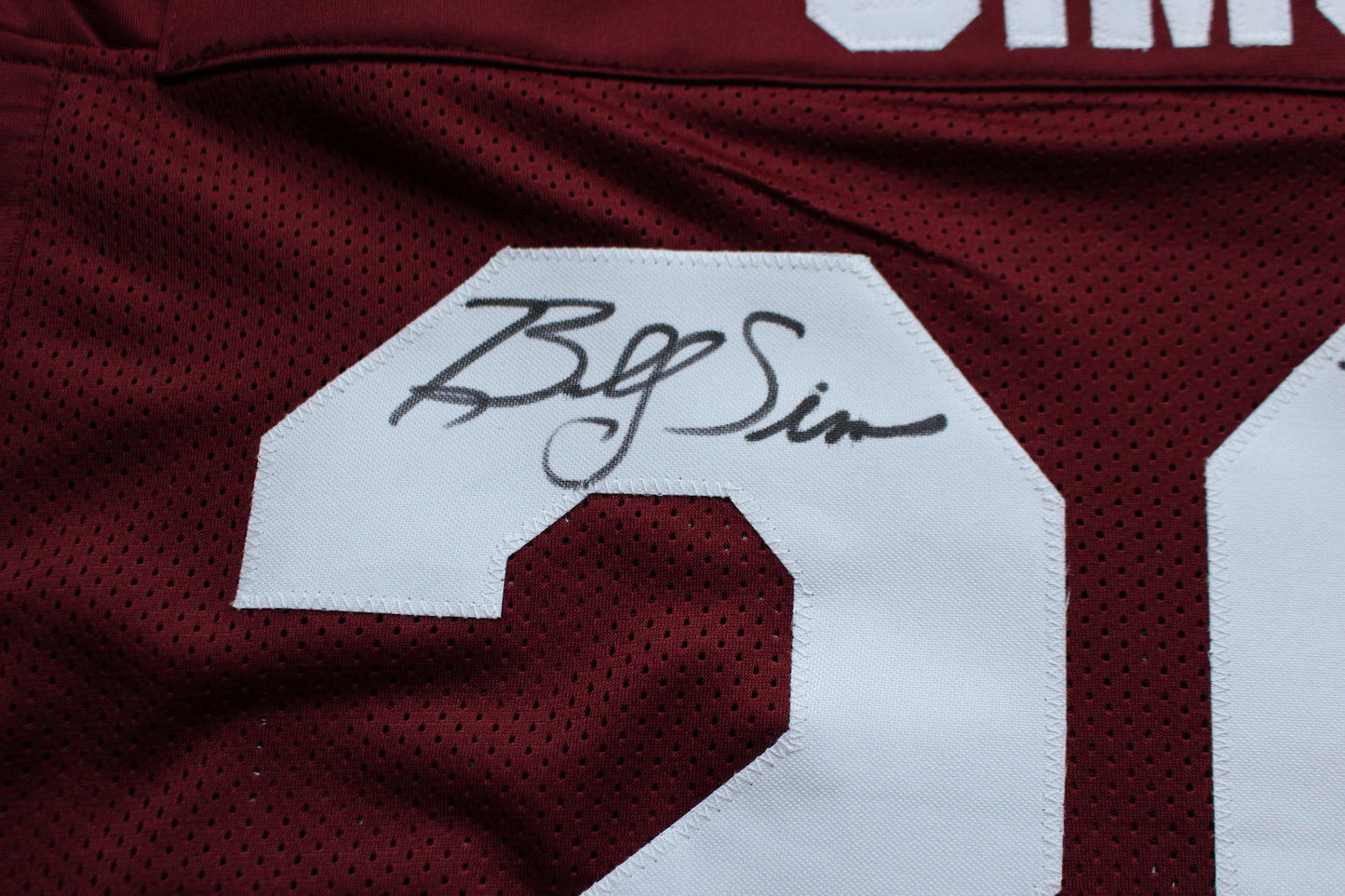 BILLY SIMS OU OKLAHOMA SOONERS SIGNED FOOTBALL JERSEY w/78 HEISMAN Lions BAS COA
