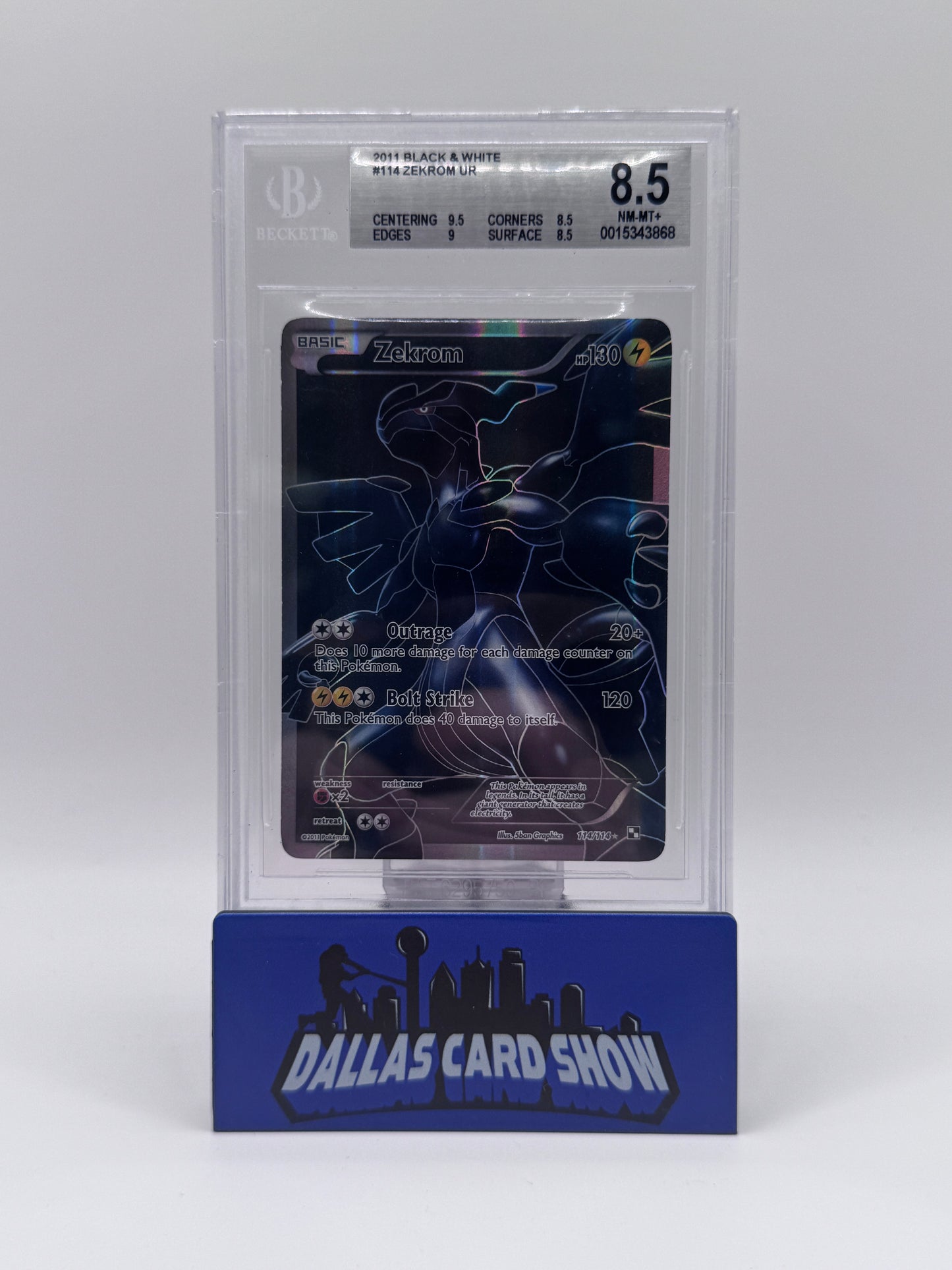 2011 Pokemon - Zekrom (Full Art) - 114/114 Black & White BGS 8.5