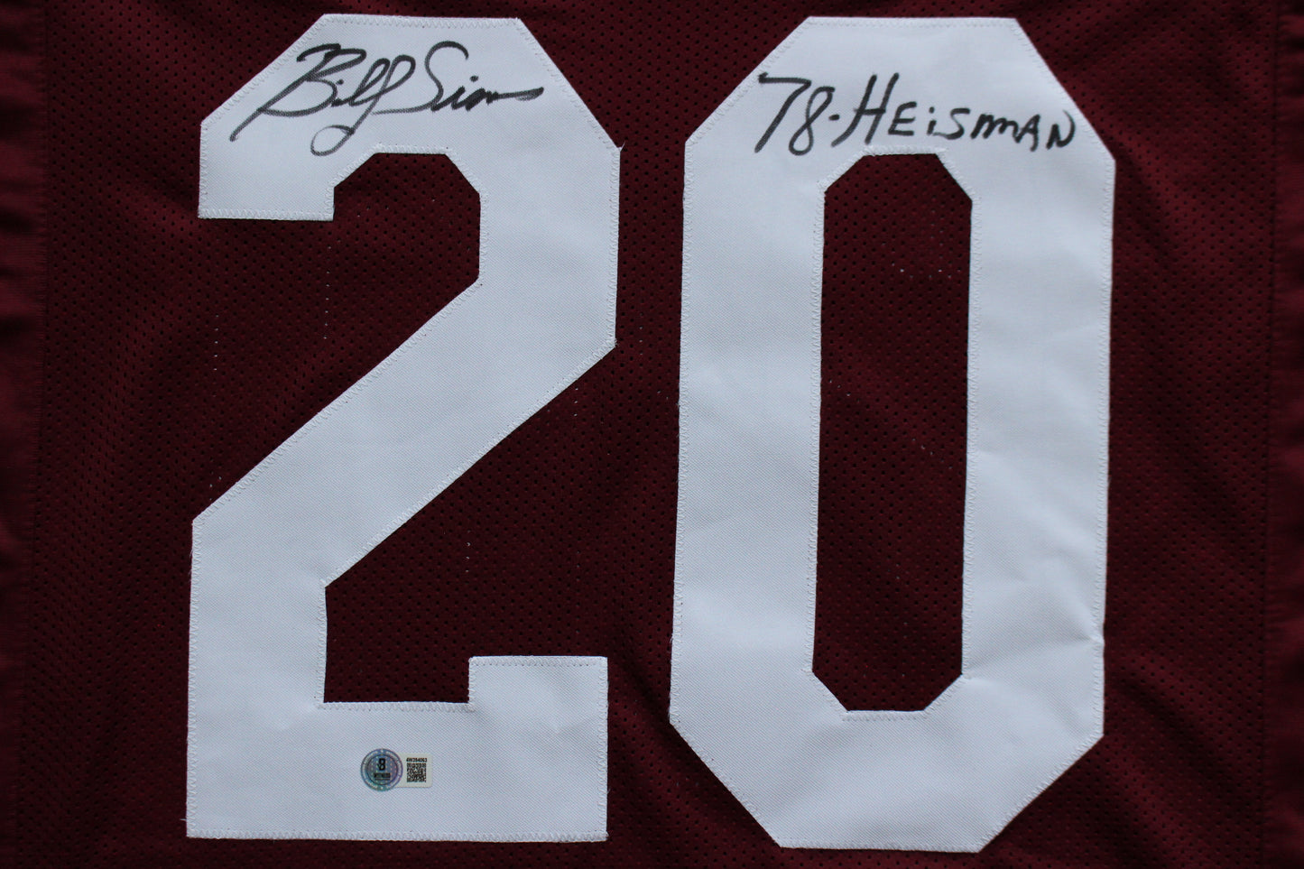 BILLY SIMS OU OKLAHOMA SOONERS SIGNED FOOTBALL JERSEY w/78 HEISMAN Lions BAS COA