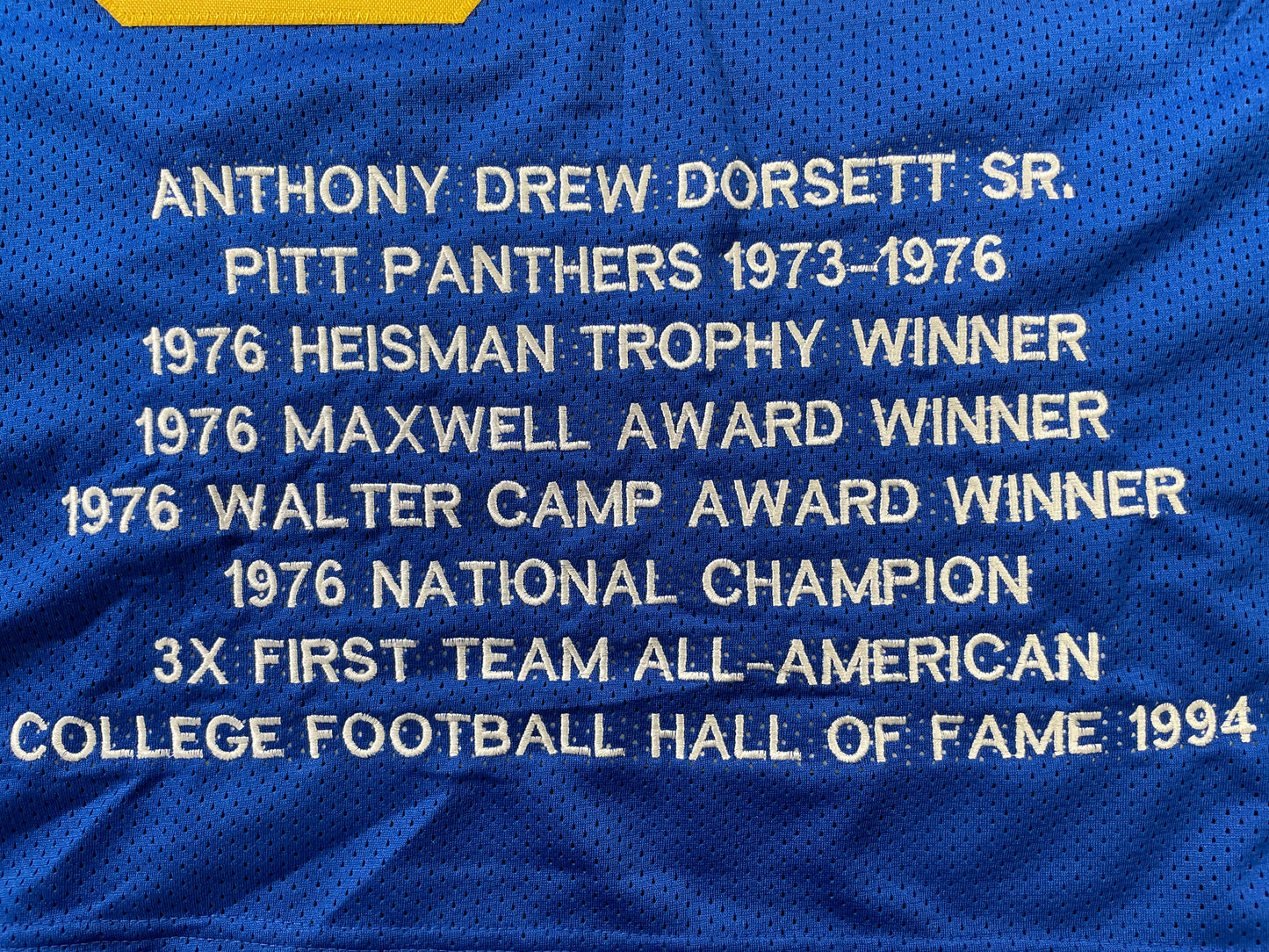 TONY DORSETT PITT PANTHERS SIGNED STAT JERSEY Dallas Cowboys XL JSA COA