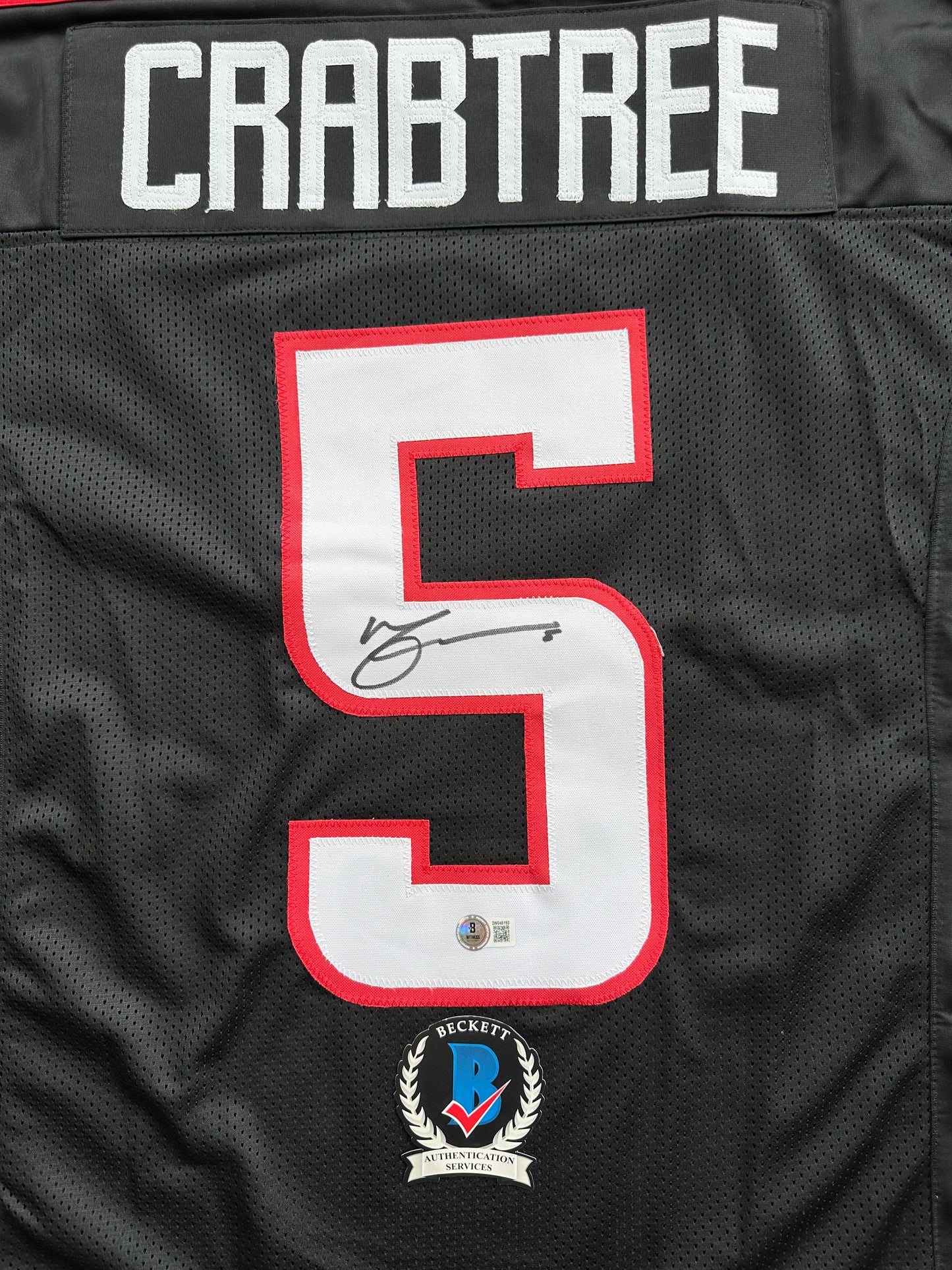MICHAEL CRABTREE SIGNED RED AND BLACK JERSEY Texas Tech Raiders Medium BAS