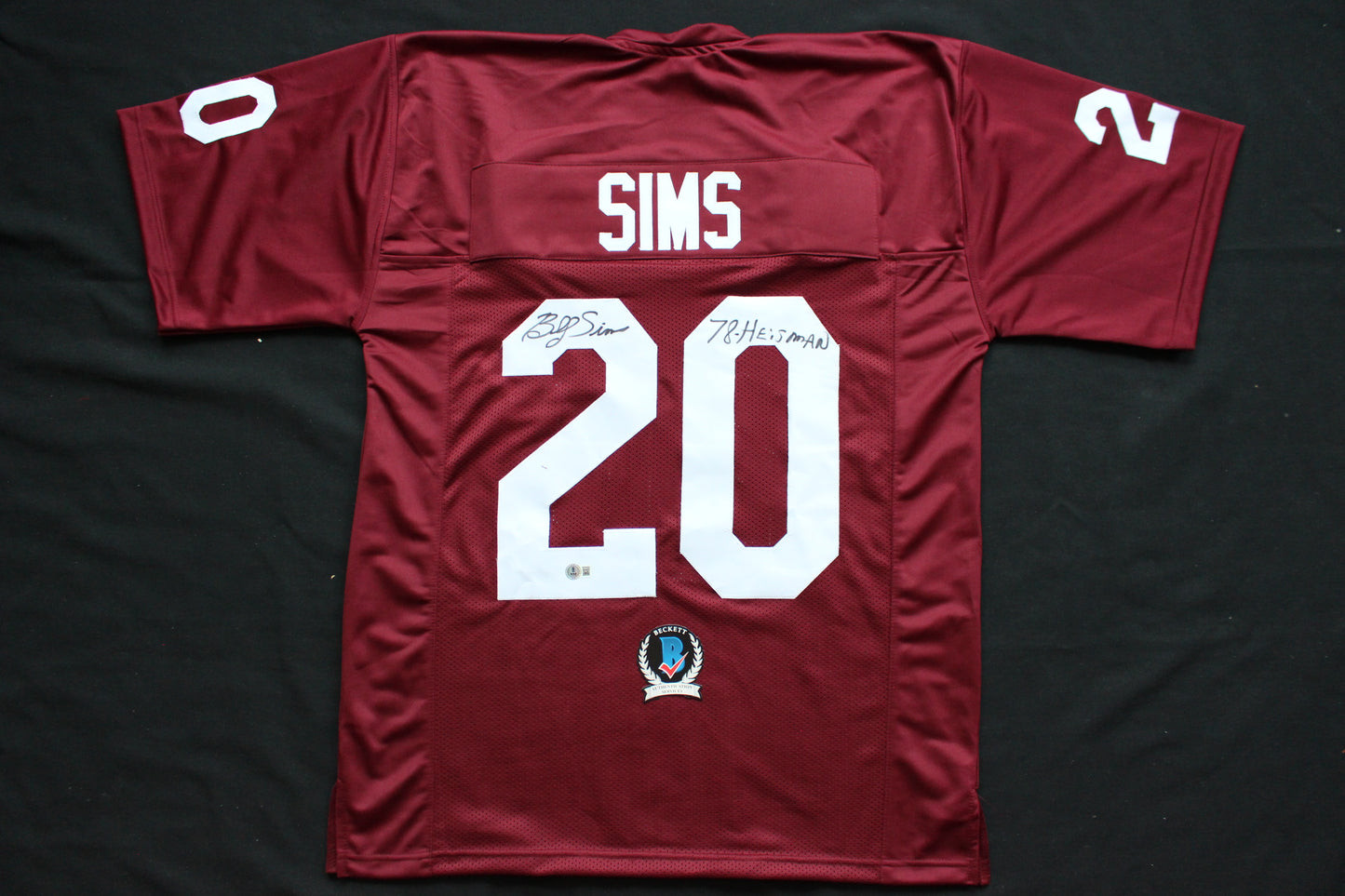BILLY SIMS OU OKLAHOMA SOONERS SIGNED FOOTBALL JERSEY w/78 HEISMAN Lions BAS COA
