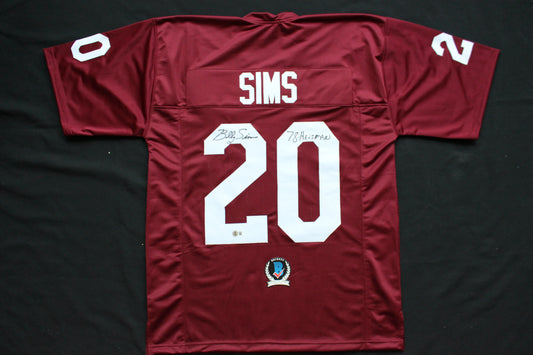 BILLY SIMS OU OKLAHOMA SOONERS SIGNED FOOTBALL JERSEY w/78 HEISMAN Lions BAS COA