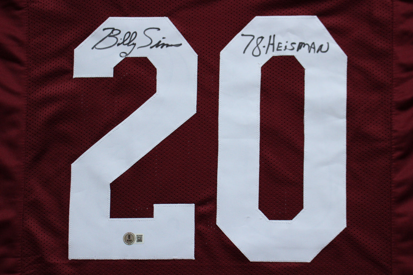 BILLY SIMS OU OKLAHOMA SOONERS SIGNED FOOTBALL JERSEY w/78 HEISMAN Lions BAS COA