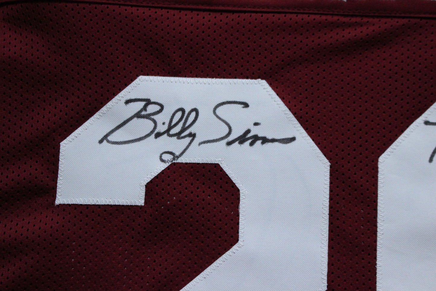 BILLY SIMS OU OKLAHOMA SOONERS SIGNED FOOTBALL JERSEY w/78 HEISMAN Lions BAS COA