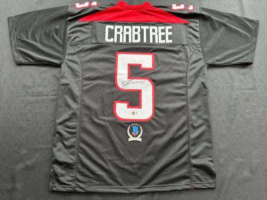 MICHAEL CRABTREE SIGNED RED AND BLACK JERSEY Texas Tech Raiders Large BAS