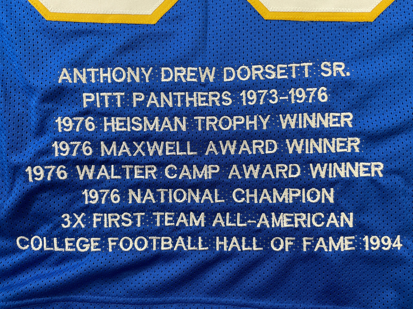 TONY DORSETT PITT PANTHERS SIGNED STAT JERSEY Dallas Cowboys XL JSA COA