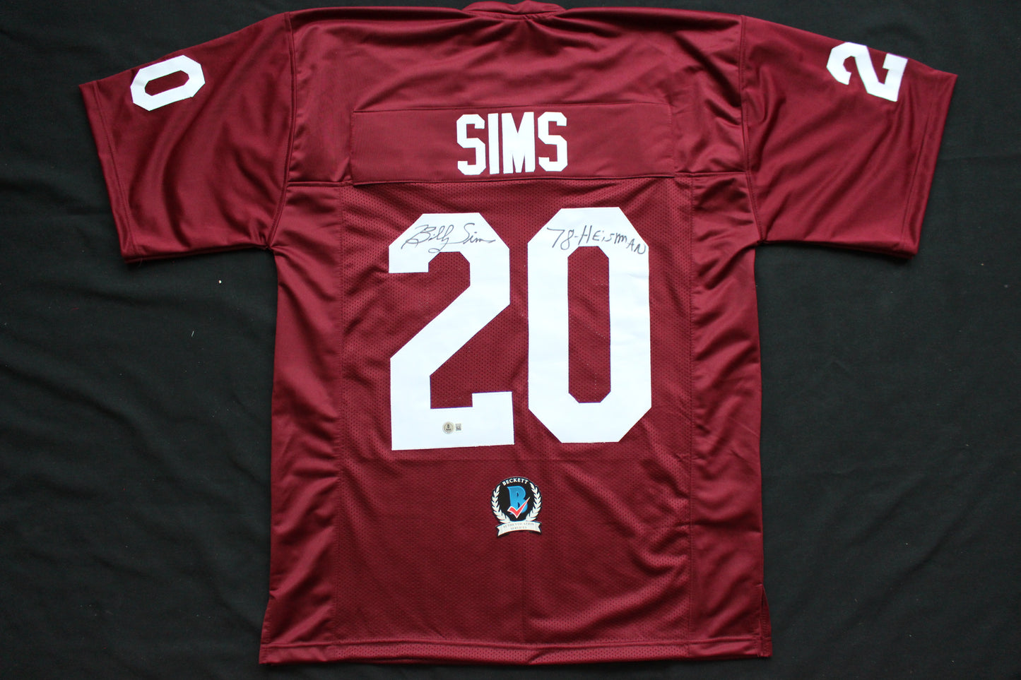 BILLY SIMS OKLAHOMA OU SOONERS SIGNED JERSEY w/78 HEISMAN Detroit Lions BAS