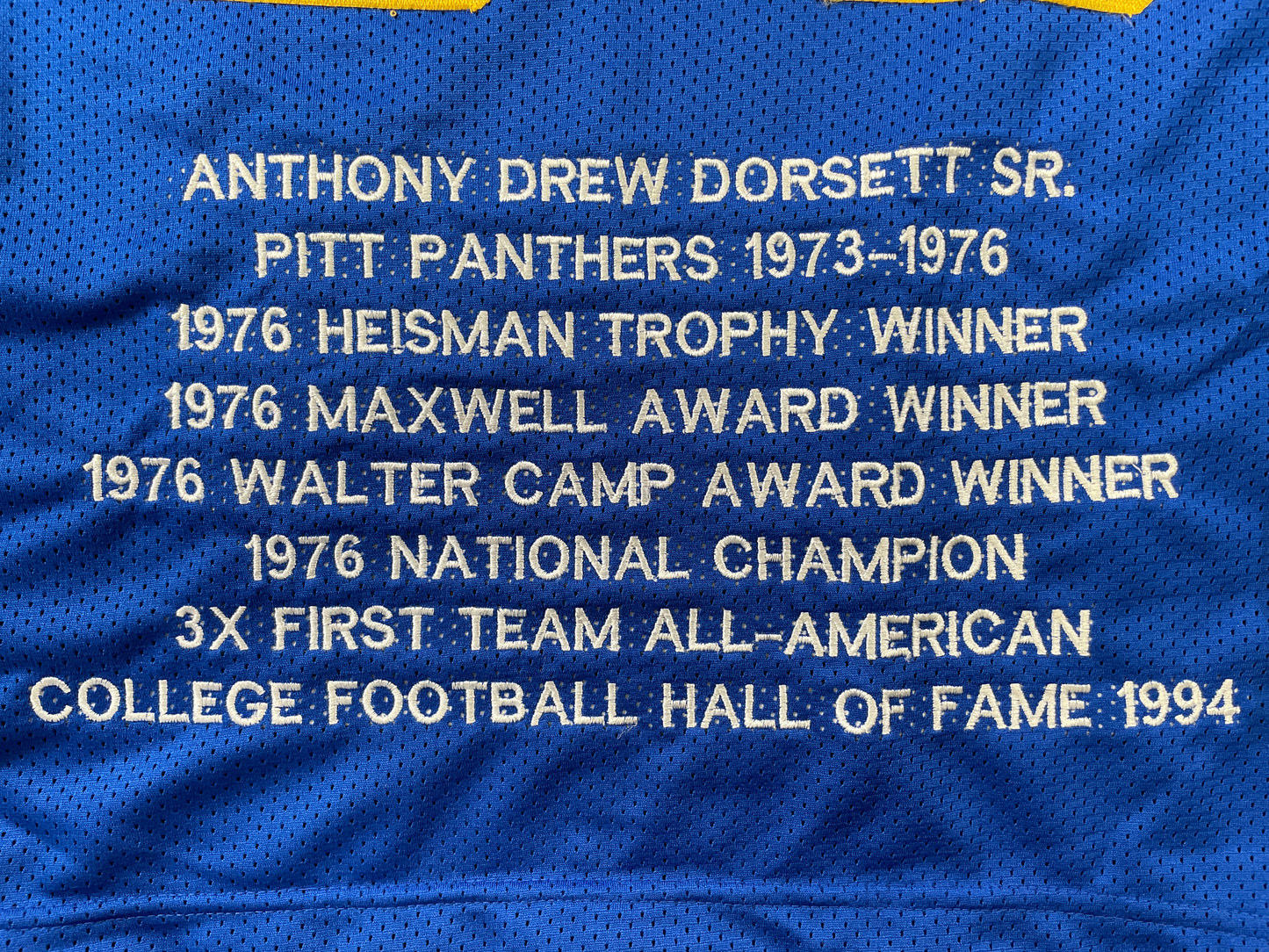 TONY DORSETT PITT PANTHERS SIGNED STAT JERSEY Dallas Cowboys XL JSA COA