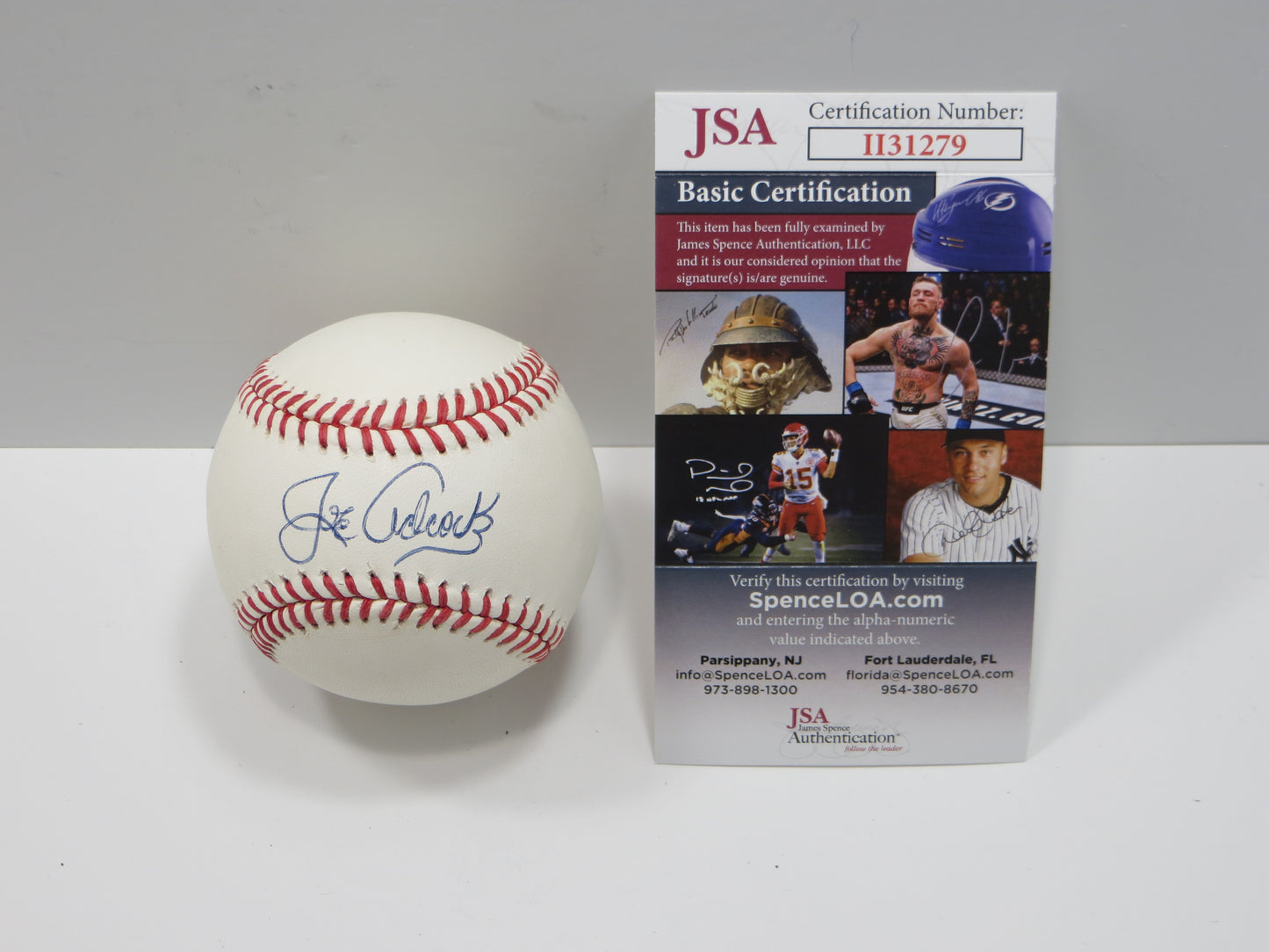 JOE ADCOCK SIGNED Rawlings OAL BASEBALL MILWAUKEE BRAVES JSA COA