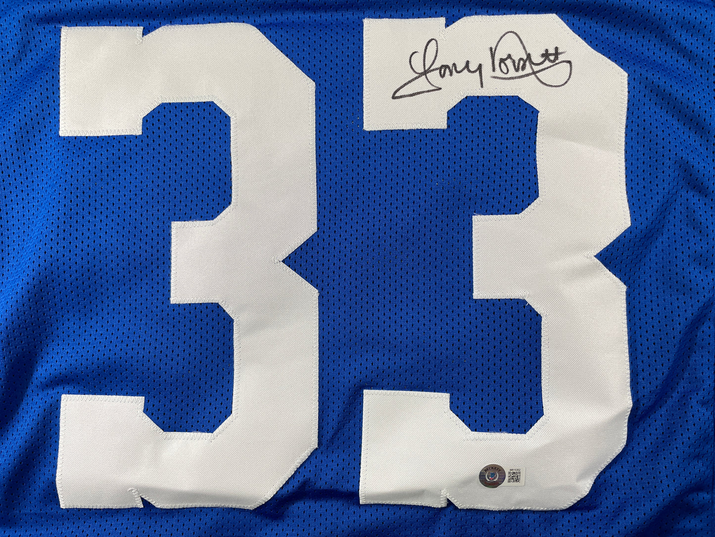 TONY DORSETT DALLAS COWBOYS SIGNED BLUE JERSEY Pitt Panthers BAS COA