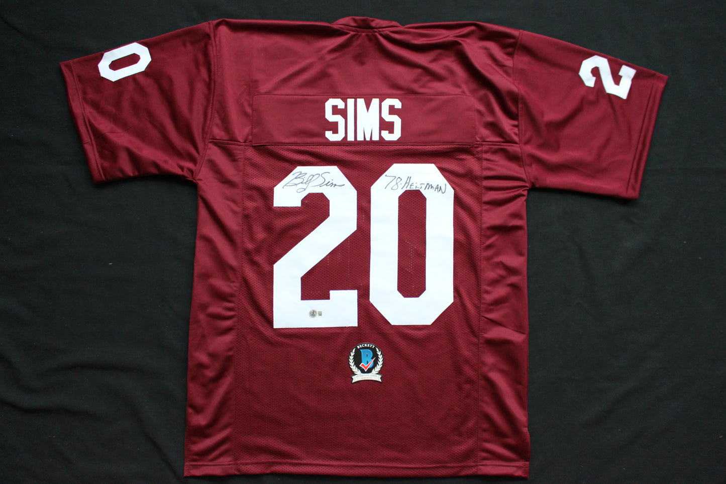 BILLY SIMS OKLAHOMA OU SOONERS SIGNED JERSEY w/78 HEISMAN Detroit Lions BAS