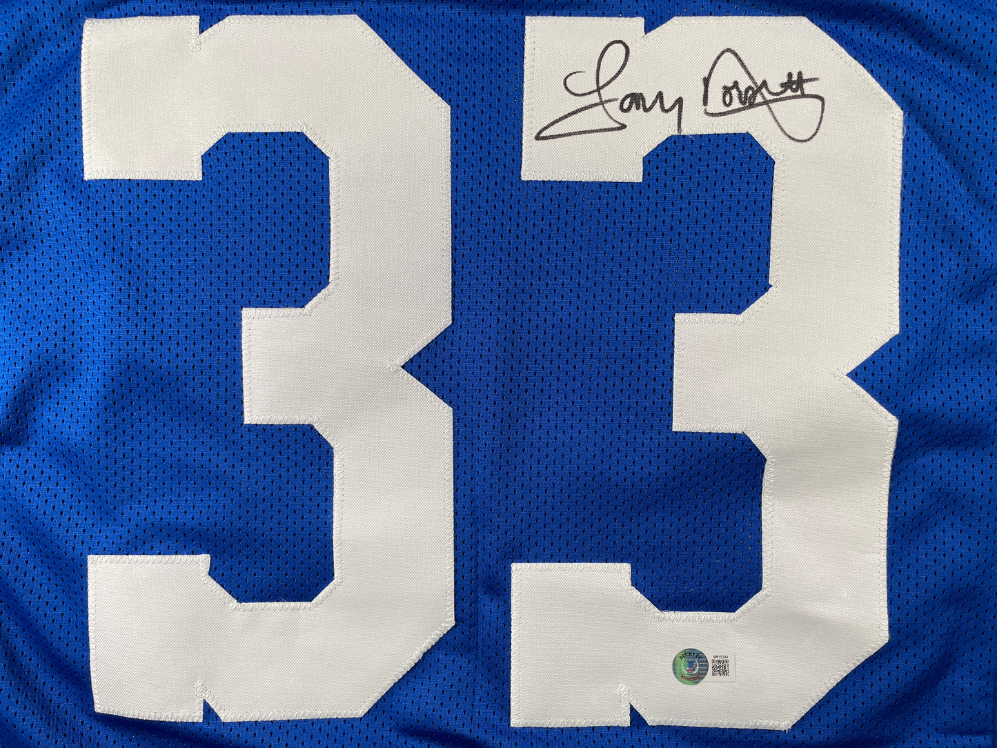 TONY DORSETT DALLAS COWBOYS SIGNED BLUE STAT JERSEY Pitt Panthers BAS COA