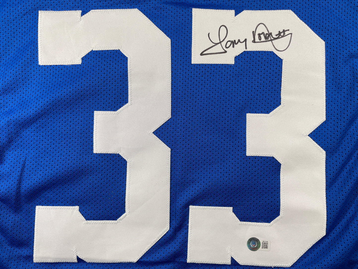 TONY DORSETT DALLAS COWBOYS SIGNED BLUE STAT JERSEY Pitt Panthers BAS COA