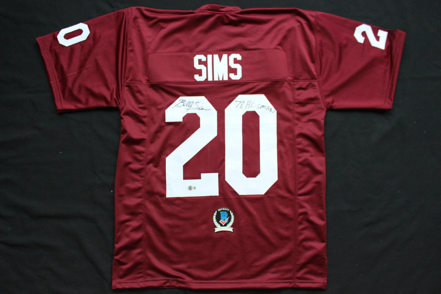 BILLY SIMS OKLAHOMA OU SOONERS SIGNED JERSEY w/78 HEISMAN Detroit Lions BAS